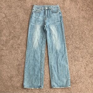 Shein Jeans Womens Size S High Rise Wide Straight Leg